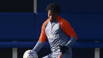 Juan Guillermo Cuadrado durante un entrenamiento de Inter.