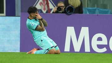 Florence (Italy), 26/10/2025.- Bologna's forward Santiago Castro celebrates after scoring a goal during the Italian serie A soccer match between ACF Fiorentina vs Bologna FC in Florence, Italy, 26 October 2025 (Italia, Florencia) EFE/EPA/CLAUDIO GIOVANNINI