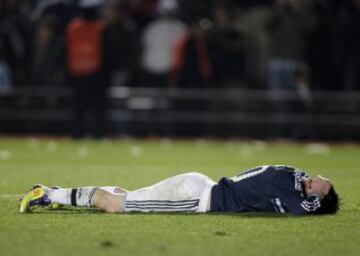 Messi tras perder en los cuartos de final de la Copa América 2011 ante Uruguay en los penaltis.