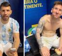 Messi y la genial reacción del Kun al grabarlo con una copa