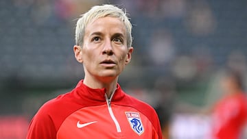 Sep 16, 2023; Portland, Oregon, USA; OL Reign forward Megan Rapinoe (15) warms up