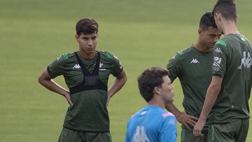 Lainez, durante un entrenamiento.