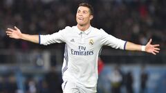 Cristiano Ronaldo, jugador del Real Madrid, celebra un gol