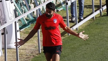 Diego Costa durante un entrenamiento.