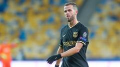 Miralem Pjanic, jugador del FC Barcelona, durante un partido de Champions League.