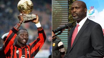 George Weah brill¨® en el Milan en la d¨¦cada de los noventa e incluso gan¨® el Bal¨®n de Oro. Hoy, est¨¢ muy cerca de ser el presidente de Liberia, ya que gan¨® la primera vuelta. La segunda vuelta fue pospuesta por denuncias de irregularidades.