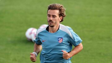 Griezmann en el entrenamiento del Atlético de Madrid