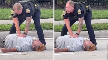 Fort Lauderdale officer performs life-saving chest compressions in the middle of the road