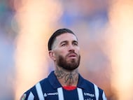 Sergio Ramos of Monterrey during the 15th round match between Tigres UANL and Monterrey as part of the Liga BBVA MX, Torneo Clausura 2025 at Universitario Stadium, on April 12, 2025 in Monterrey, Nuevo Leon, Mexico.