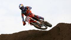 Jorge Prado con su KTM en una de las carreras de Alemania del Mundial de MX2 2019.