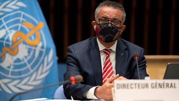 FILE PHOTO: Tedros Adhanom Ghebreyesus, Director General of the World Health Organization (WHO) attends a session on the coronavirus disease (COVID-19) outbreak response of the WHO Executive Board in Geneva, Switzerland, October 5, 2020.  Christopher Blac