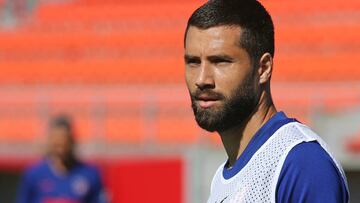 Felipe durante el entrenamiento del Atlético.