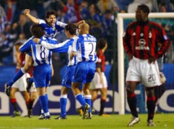 El Deportivo La Coruña fue un protagonista del fútbol europeo a inicios del Siglo XXI. Campeón de España en la temporada 1999-2000, tuvo su clímax en la Champions de 2004, cuando obró una de las remontadas más emotivas en la historia de la competencia. Tras perder 4-1 en San Siro ante el todopoderoso Milan de Carlo Ancelotti, regresó en Riazor con un 4-0 que puso de cabeza a España entera. Pandiani, Valerón, Luque y Fran fueron los autores de la noche más grande para el Súper Depor. 