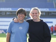 Sara Monforte e Irene Ferreras, entrenadoras del Espanyol y el Granada, de Liga F, respectivamente.