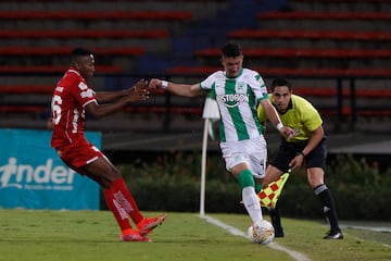 Imágenes del partido aplazado entre Atlético Nacional y América de Cali en el estadio Atanasio Girardot, a puertas cerradas, por la Liga BetPlay.