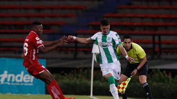 Imágenes del partido aplazado entre Atlético Nacional y América de Cali en el estadio Atanasio Girardot, a puertas cerradas, por la Liga BetPlay.