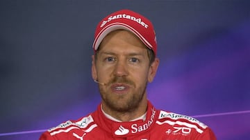 Sebastian Vettel en una rueda de prensa en Rusia.