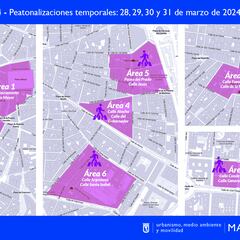 Las siete zonas peatonales que habrá en Madrid por la Semana Santa: todas las calles cortadas al tráfico