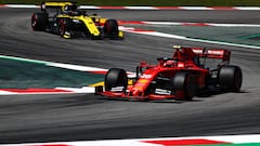 Ricciardo (Renault RS19) y Leclerc (Ferrari SF90). Barcelona, F1 2019. 