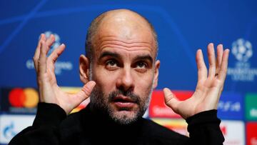 Guardiola, durante la rueda de prensa previa al Manchester City-Shakhtar.