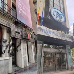 Atacan con pintura negra las sedes de PSOE y PP