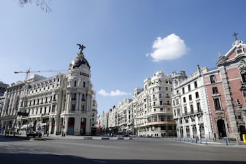 Madrid, vacío: las imágenes de cómo están sus calles