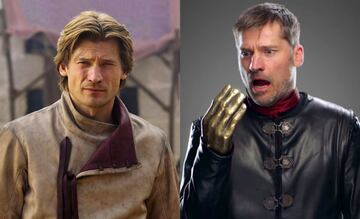 Jaime Lannister en la primera (izq) y séptima (der) temporada de Game of Thrones.  