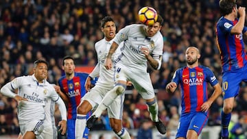 Gol de Sergio Ramos en el clásico ante Barcelona