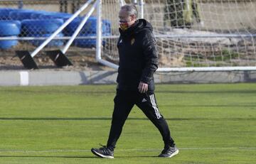 Juan Ignacio Martínez, en el entrenamiento de esta mañana en la Ciudad Deportiva.