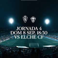 El Zaragoza hará su debut en La Romareda el domingo 8 de septiembre