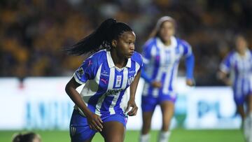 Jermaine Seoposenwe celebrate sher goal 1-1 of Monterrey during the game Tigres UANL vs Monterrey, corresponding to Round 16 of the Torneo Apertura 2023 of the Womens Liga BBVA MX, at Universitario Stadium, on October 19, 2023.
<br><br>
Jermaine Seoposenwe celebra su gol 1-1 de Monterrey durante el partido Tigres UANL vs Monterrey, correspondiente a la Jornada 16 del Torneo Apertura 2023 de la Liga BBVA MX Femenil, en el Estadio Universitario, el 19 de Octubre de 2023