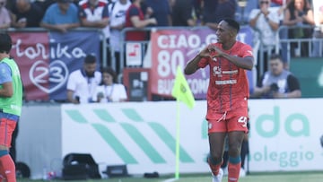 Yerry Mina anota en el primer triunfo de Cagliari en la Serie A