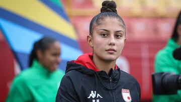 Daniela Garavito en un partido de Independiente Santa Fe en Liga Femenina.