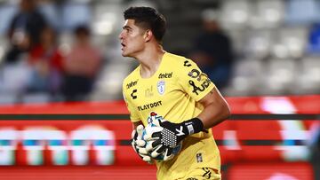 Carlos Moreno of Pachuca during the 8th round match between Pachuca and Toluca as part of the Liga BBVA MX, Torneo Apertura 2024 at Hidalgo Stadium on September 17, 2024 in Pachuca, Hidalgo, Mexico.