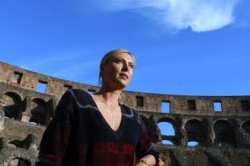 Sharapova entrena en el Coliseo de Roma