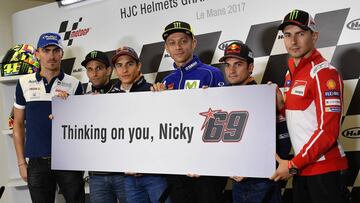 Márquez, Pedrosa y otros pilotos apoyaron a Hayden en Le Mans antes de que falleciera.
