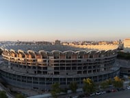 Vista general de las obras del Nuevo Mestalla el 30 de agosto de 2025.
