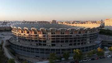 Vista general de las obras del Nuevo Mestalla el 30 de agosto de 2025.