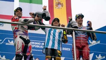 Hubo triplete Ducati en Argentina con Bezzecchi, Zarco y Álex Márquez.
