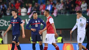 Kylian Mbappé tras el partido de Liga de las Naciones contra Austria.