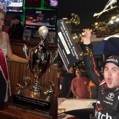 El feísimo gesto de un piloto de la Nascar intentando besar a Miss Snowball sin permiso