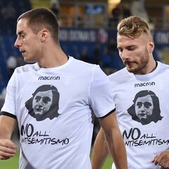 El Lazio, con camisetas de Ana Frank contra el antisemitismo