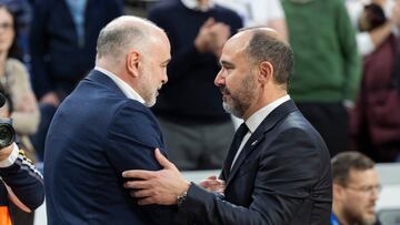 Pablo Laso, entrenador del Bayern Múnich, y Chus Mateo, del Real Madrid.
