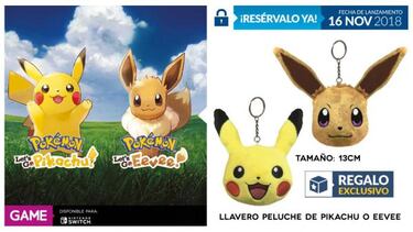 Pokémon Let's Go Pikachu/Eevee: Regalos de reserva en GAME