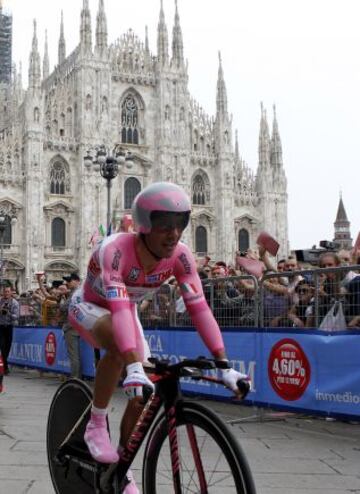 Perdió el Giro 2012 en la contrarreloj del último día y terminó a sólo 16” de Hesjedal. Fue 10 días líder.