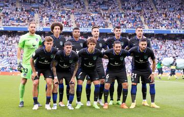 El once inicial del Atlético de Madrid. 