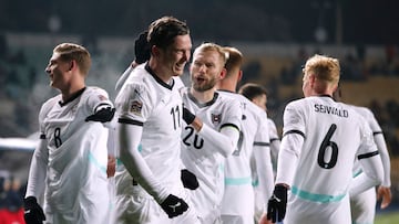 Austria celebra un gol.