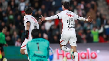 Angel Zaldivar celebrates his goal 1-0 of Juarez during the 12th round match between FC Juarez and Guadalajara as part of the Liga BBVA MX, Torneo Clausura 2025 at Olimpico Benito Juarez Stadium, on March 15, 2025 in Ciudad Juarez, Chihuahua, Mexico.