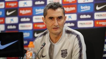 El entrenador del FC Barcelona, Ernesto Valverde, en rueda de prensa
Fútbol Club Barcelona.- Valverde: Tenemos potencial para optar a todo y lo queremos demostrar ante el Atlético
23/11/2018