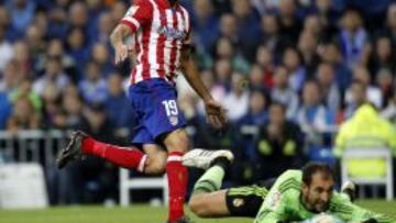 Diego Costa marcó el tanto del Atlético en el derbi liguero frente al Real Madrid.